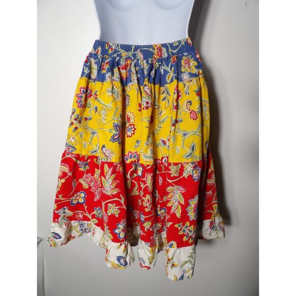 Saddle Ridge Vintage Collection Skirt Sz Small Floral Cottage Core Boho Elastic - Picture 12 of 12